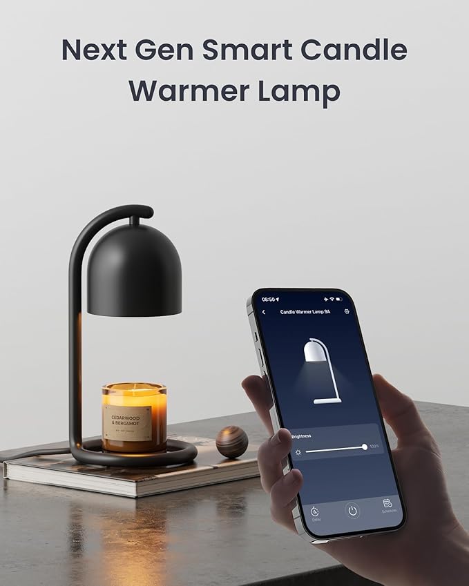 SwitchBot Smart Candle Warmer Lamp with Timer & Voice Control — Dimmable Flameless Candle Wax Melter, Matter-Enabled for Apple Home & Alexa, Perfect Valentine & Birthday Gift for Women, Home Decor