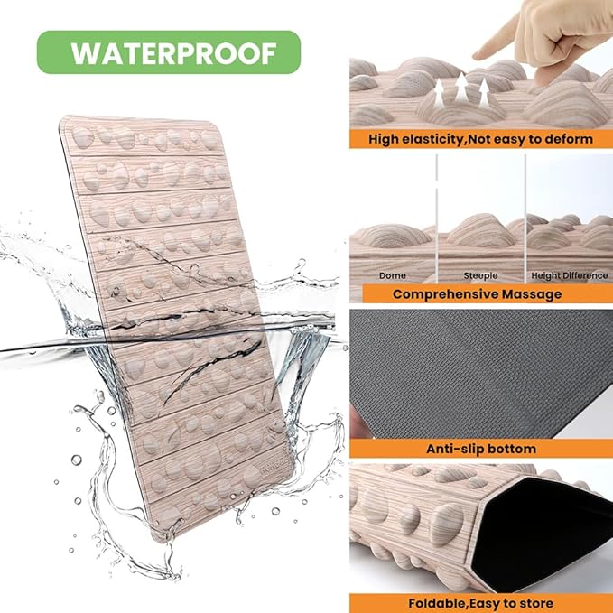 Smartrang High Elasticity Acupressure Mat, Foldable Particle Foot Massager, Pressure Point Pad for Relieve Foot Pain, Fasciitis