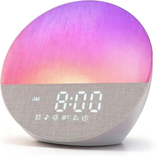 Stillstorm Sunrise Alarm Clock, Sound Machine, Fabric Dimmable Night Light for Heavy Sleepers, White Noise Machine for Baby, Single Alarm Function 30 Sleep Sounds, Wake Up Light with 17 Effects