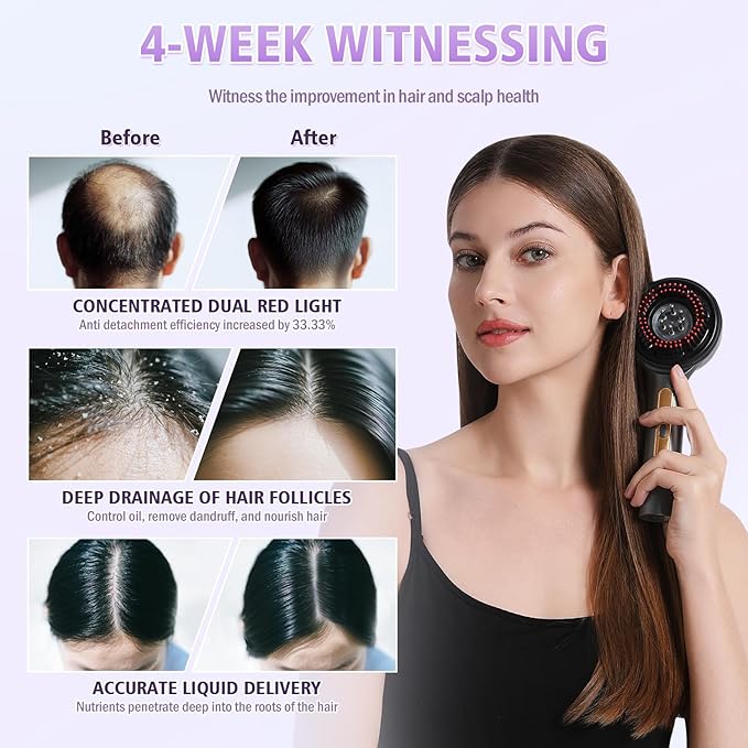 Electric Scalp Massager, 3-in-1 Hair Oil Applicator & Cordless Electric Head Massager, IPX7 Waterproof, Portable Scalp Brush for Home & Travel, Grey