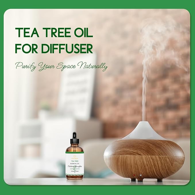 Tea Tree Oil for Skin, Hair, Nails, Shampoo, Body Wash, Foot Soak, Spray - 4 Oz Tea Tree Essential Oil with Roll On Bottle