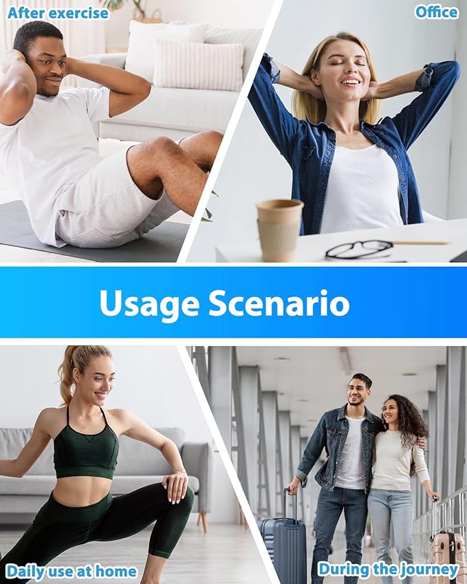 Massage Gun Deep Tissue, Percussion Massager for Back and Neck with 6 Speeds, Cordless Muscle Massager for Pain Relief with 4 Heads, Type-C Charging, Travel Size, Best Gifts (White)