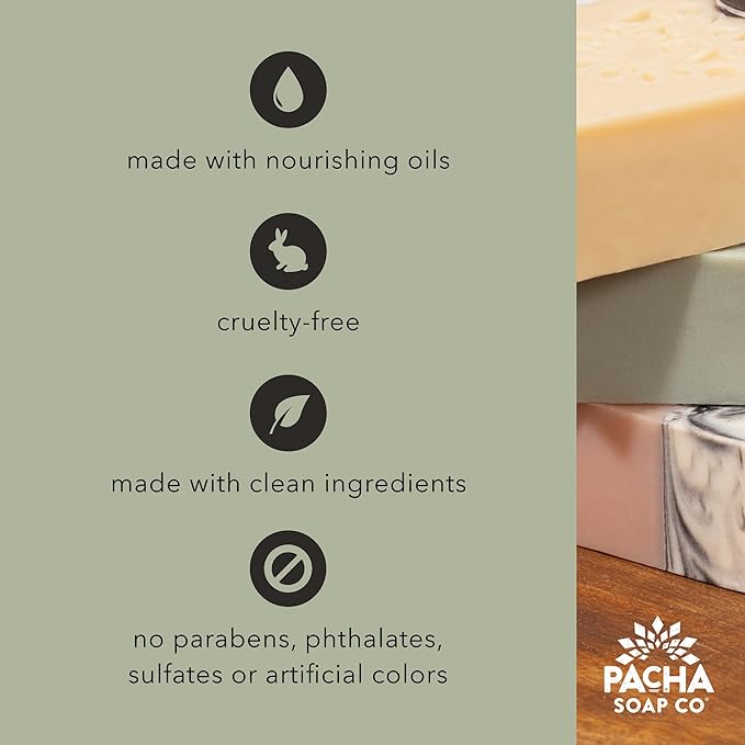 Pacha Soap Co. Epsom Salt Bath Bombs - Sleep (Lavender Scented), Nourishing Aromatherapy Bath Fizzies with Clean Ingredients and Essential Oils, Handcrafted in The USA, 3-Pack, 5 oz Each