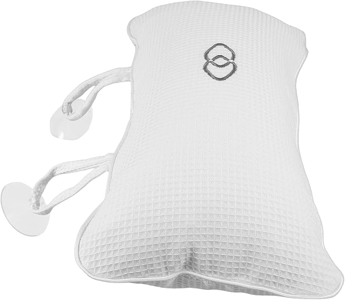 VICASKY Inflatable Spa Bath Pillow for Tub with Non-Slip Suction Cups, Neck and Back Support Bathtub Cushion for Soaking Tub Relaxation and Spa Bathing