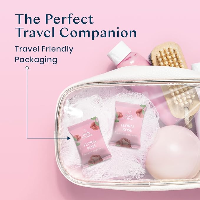 Body Restore Shower Steamers Aromatherapy (15 Packs x 2) - Gifts for Mom, Gifts for Women & Men, Shower Bath Bombs, Citrus Grove, Rose, Essential Oils, Stress Relief