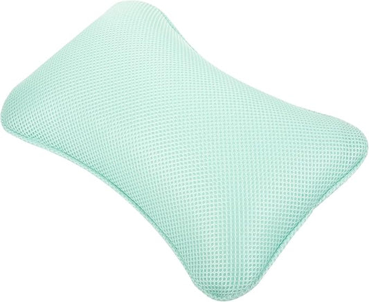 Bath Pillow for Tub with 3D Mesh Headrest, Suction Cups Non-Slip Bathtub Cushion, Washable Soaking Tub Pillow for Spa, Bathroom, and Travel Relaxation Random Color