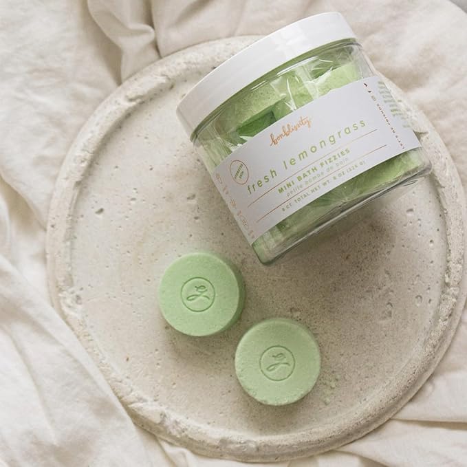 Bonblissity Mini Bath Bombs for Women, 8 pcs - Fresh Lemongrass Scented Fizzies, Multipurpose Moisturizing Bath Bomb, Shower Steamer, or Foot Soak, Home Aromatherapy with Hydrating Natural Oils