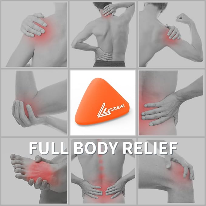 LEZER Trigger Massage Point, Manual Massage Ball, Hip Hook, Muscle Knot Release Tool, Deep Tissue Relief, Hip Flexor Iliacus Back Psoas Hand Foot Myofascial, Physical Therapy, 2.9 inｘ2.1 in（Orange）
