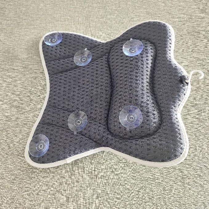 Zerodeko Bathtub Pillow with 6 Suction Cups Mesh Bath Tub Pillow Headrest Neck Support for Soaking Tub Spa Relaxation Bathroom Accessory