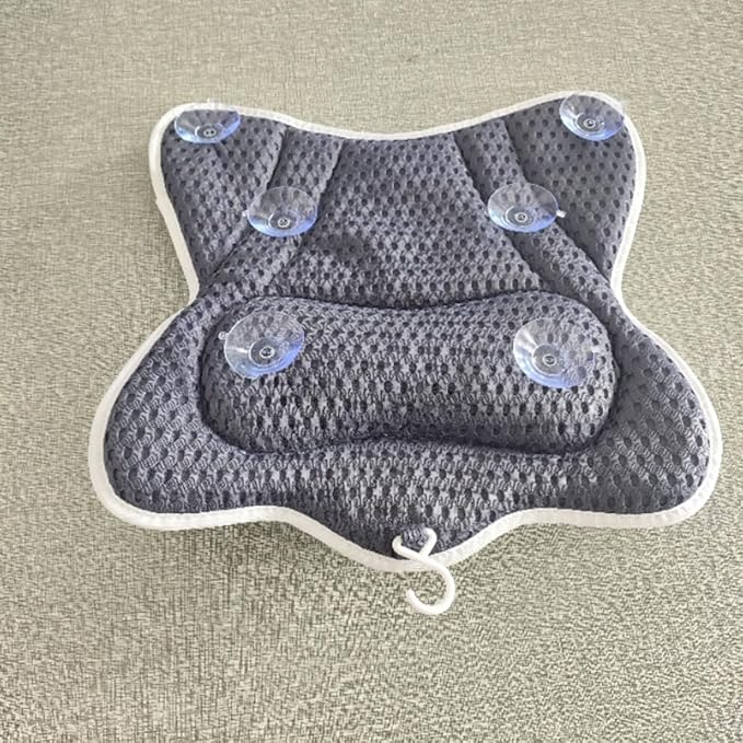 Zerodeko Bathtub Pillow with 6 Suction Cups Mesh Bath Tub Pillow Headrest Neck Support for Soaking Tub Spa Relaxation Bathroom Accessory