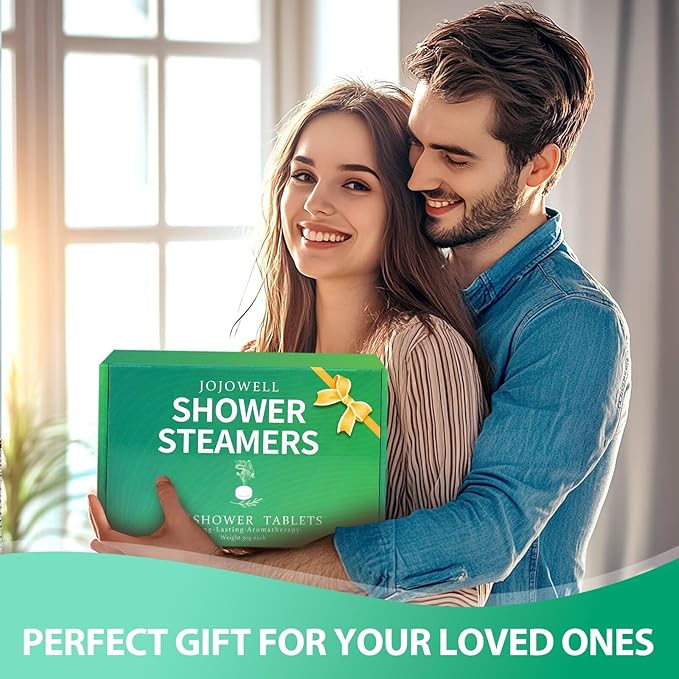 Shower Steamers Aromatherapy ith Essential Oils - 12 Pack Gifts for Men, Eucalyptus for Shower, Nasal Relief, Birthday, Valentines Day Gifts for Him, Easter Basket Essentials - Mint & Eucalyptus