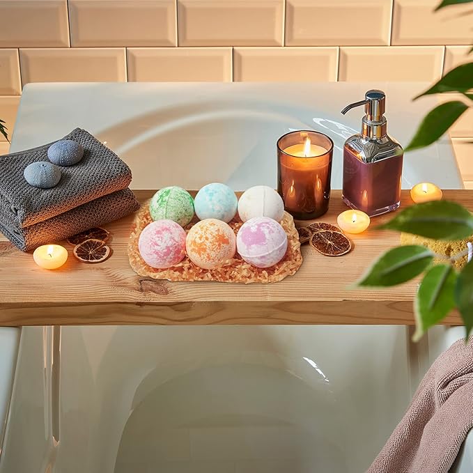 Luxury Mothers Day Gifts for Women15-Piece Floral 6 x 150g Bath Salt & 6 x 100g Bath Bomb Gift Set for Christmas Gifts, Bath & Body Gift Set for Women, Self Care Kit Elegant Box | Birthday Gift