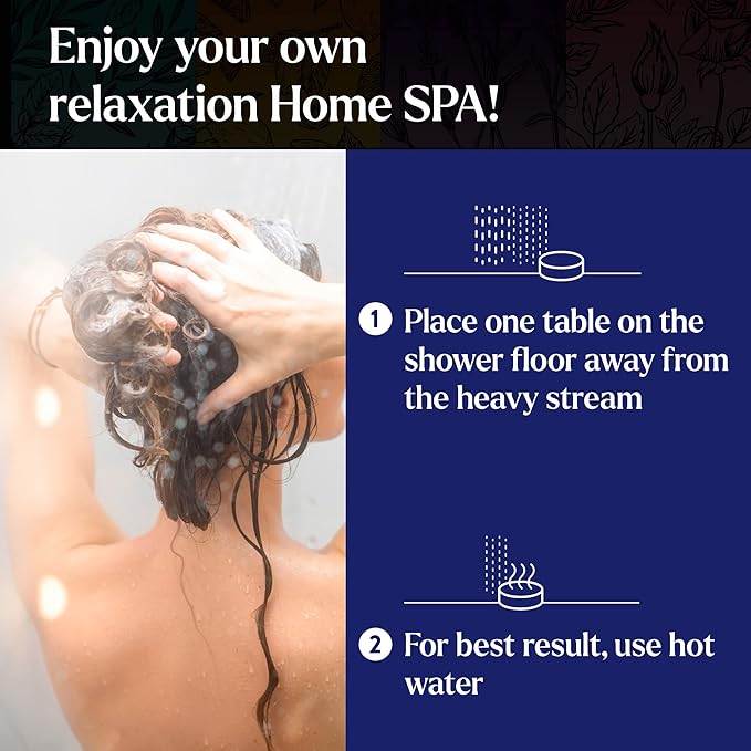 Miracle Made Mint Aromatherapy Shower Steamers – Essential Oil Scented Shower Bombs for Refreshing, Revitalizing Self-Care – 15 Shower Melt Tablets