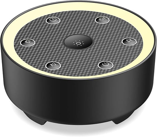 Kipcush Sleep Sound Machine - 24 High-Fidelity Non-Looping Sounds, Portable White Noise Machine for Baby, Kids & Adults, Dimmable Night Light, 6 Auto-Off Timers, USB Powered for Travel, Home & Office