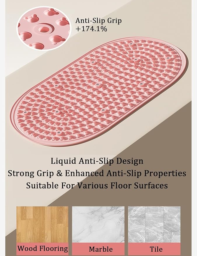 Foot Massage Mat, Soft Silicone Foot Acupressure Mats with Magnetic Therapy Pressure Point Mat Reflexology, Portable Rock Mat for Feet Fatigue Relief for Very Slow Jogging in Place(Gray,60x40cm)