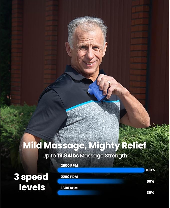 BOB AND BRAD P5 Mini Massage Gun – Travel Size Deep Tissue Percussion Massager for Pain Relief & Recovery, FSA-HSA Eligible, Quiet Handheld Massager with 3 Heads, Gift for Women & Men