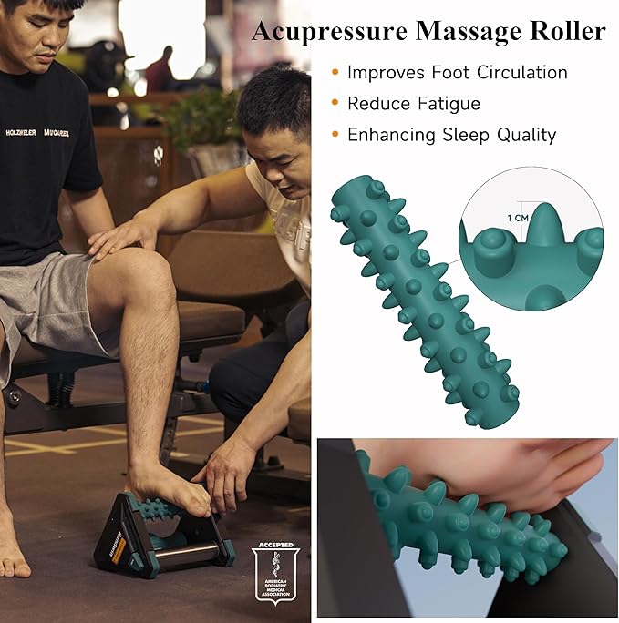 Icing Plantar Fasciitis Relief in Seconds, Foot Massager for Circulation and Pain Relief, Reflexology Massage Tools with Ice Pack, Foot Roller for Neuropathy Pain Relief, Foot Health, Green
