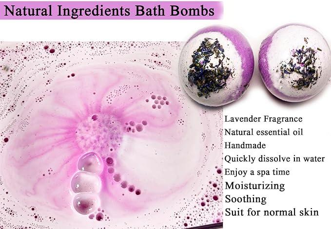 Bath Sets for Women Gift - Lavender Bath Bombs Soap Shower Steamer Positive Sunflower for Birthday Christmas Mother's Day, Sending Sunshine, Get Well Soon, Uplifting, Relaxing for Her