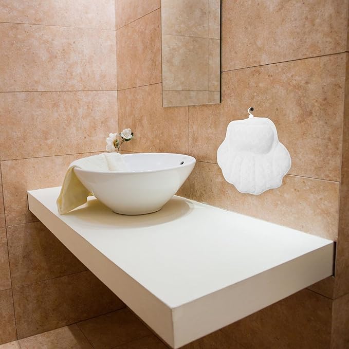 TEHAUX Bathtub Pillow with Suction Cups Non-Slip Bath Tub Head Pillow for Neck and Back Support for Relaxing Soak