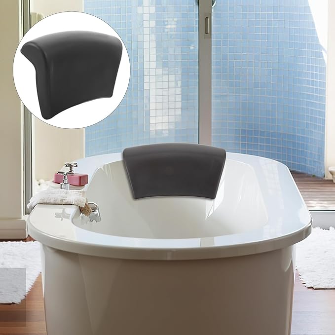 Anti-Slip Bath Pillow for Tub with Neck and Head Support, Suction Cup Bathtub Pillow for Bathing Comfort and Back Relaxation, Bathroom Accessory for Tub Use