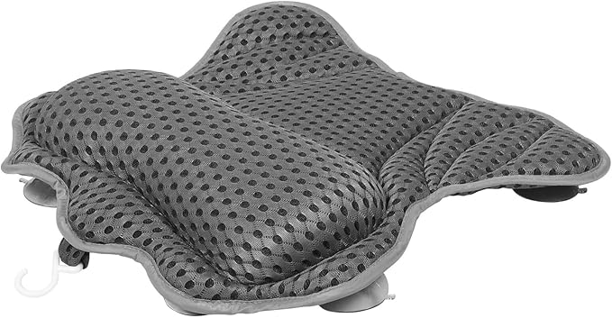 Butterfly Bath Pillow for Tub with 6 Strong Suction Cups, Grey Spa Cushion Neck and Back Support Bath Cushion for Adults, Bathtub Beauty Pillow for Relaxation and Spa Accessories