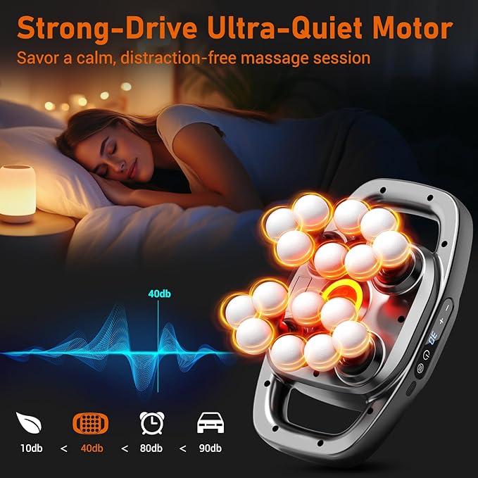 16 Heads Massage Gun Deep Tissue, Massager with 3 Modes & 30 Levels, Valentine's Day Gifts, Large-Area Massage for Back, Neck, Shoulder, Leg, Waist Muscle Pain Relief, Gift for Women and Men