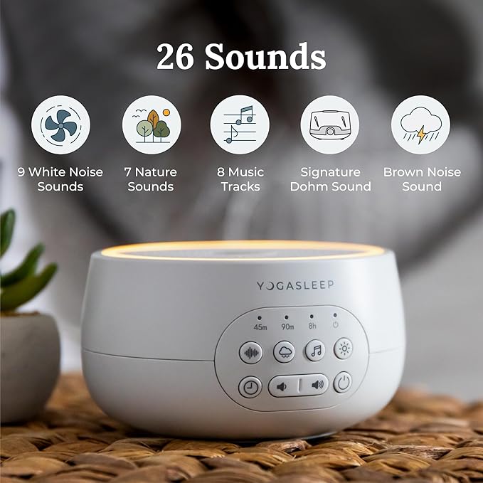 Yogasleep Dreamcenter Multi Sound White Noise Machine with Night Light, Sleep Timer, 26 Soothing Sounds for Travel, Noise Canceling for Office Privacy, Sleep Aid for Adults & Baby, Registry Gift