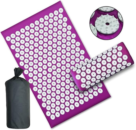 Upgrade Long Nonslip Acupressure Cushion Sensi Massage Mat Kuznetsov's applicator Relieve Back Pain Foot Massager Fitness Pilate(3pc Purple)