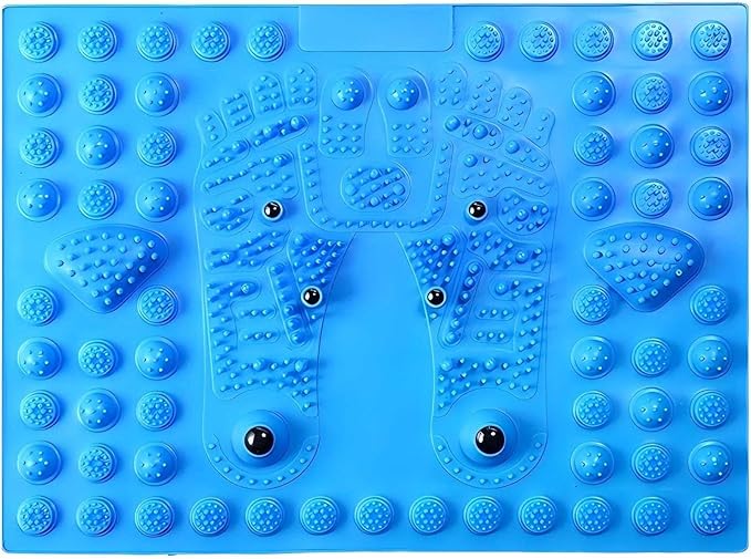 Acupressure Foot Massage Mat with 6 Magnetic Beads, Reflexology Pressure Relief Pad, Thickened Magnetic Therapy Mats for Home and Office Use