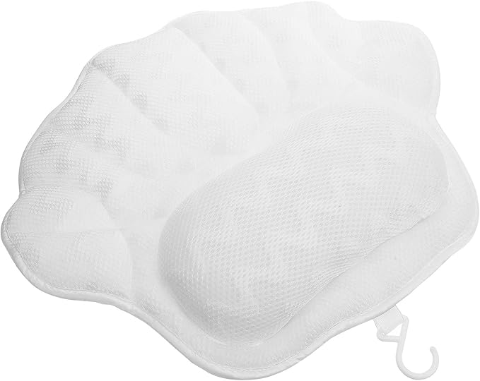 TEHAUX Bathtub Pillow with Suction Cups Non-Slip Bath Tub Head Pillow for Neck and Back Support for Relaxing Soak
