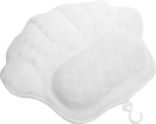 TEHAUX Bathtub Pillow with Suction Cups Non-Slip Bath Tub Head Pillow for Neck and Back Support for Relaxing Soak