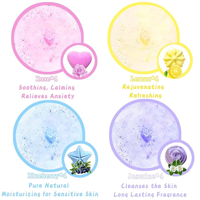 Bath Bombs, 32 Pack Foot Soak with Bath Salt and Tea Tree Oil. Organic Natural Handmade Aroma Pure Essential Oil Bubble Balls for Callus, Dry Cracked, Stubborn Odor