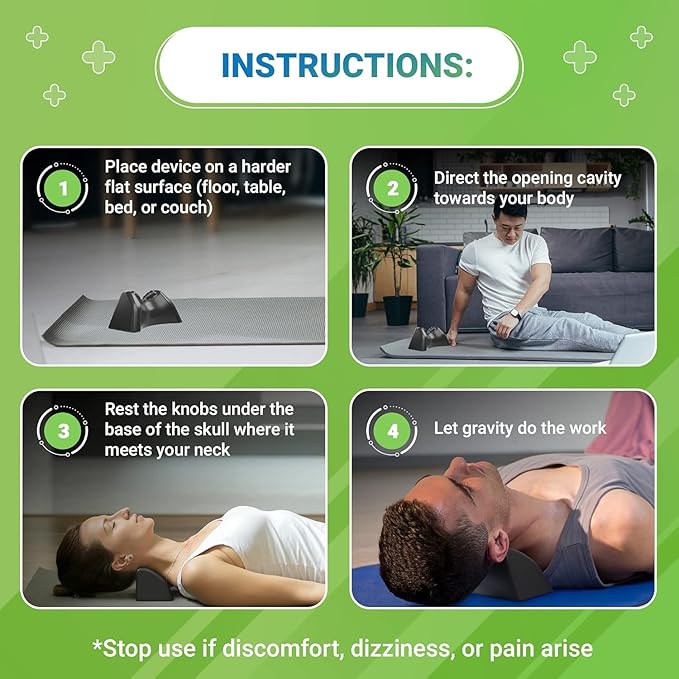 Occipital Release Tool for Pivotal Therapy & TMJ Device – Cervical Traction Pillow for Neck, Shoulder, and Back Pain Relief - Tension Headaches, Firm Foam Cradle, Craniosacral Therapy, Trigger Points