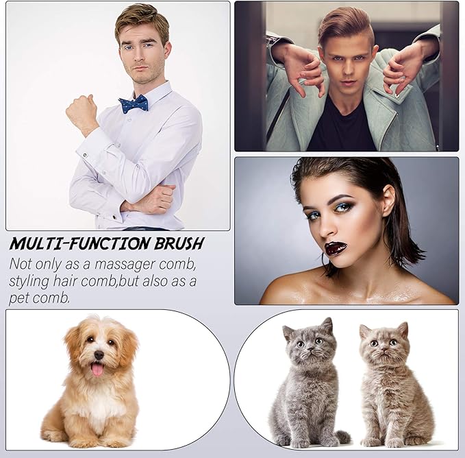 Patelai 6 Pieces Pocket Palm Combs Pocket Brush, Shampoo Brushes, Scalp Massager Hair Brush Comb for Men Travel