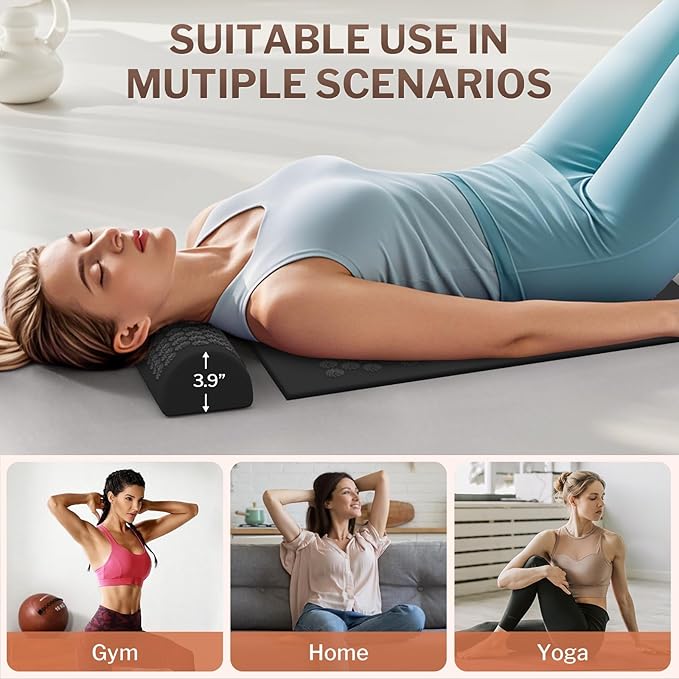 HOMLYNS Heated Acupuncture Mat - 6 Heat Levels with 2 Hours Auto Off and 4 Adjustable Time Settings, Heating Acupressure Mat Full Body Massage, Relieve Stress and Improve Sleep, Black