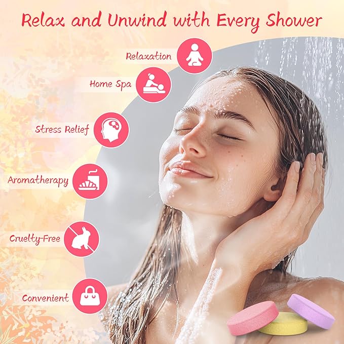 Shower Steamers Aromatherapy 8 Pack - Gifts for Women, Shower Bombs with Essential Oils, Self Care and Stress Relief Stocking Stuffers, Birthday Gifts for Women and Men. Revitalizing Blossom Style