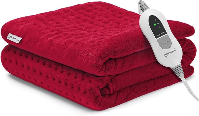 GENIANI Electric Heating Pad for Back Pain & Cramps Relief, Electric Throw, Auto Shut Off, Machine Washable, Moist Heat Pad for Neck & Shoulder - Valentines Day Gifts for Her, 12x24 Viva Magenta