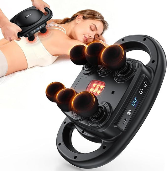 AERLANG Massage Gun Deep Tissue Muscle Massager,Back Massager for Pain Relief,Percussion Multi-Head Massage Gun Tool Handheld Messager with 9 Levels & 4 Modes Gifts for him her Dad mom