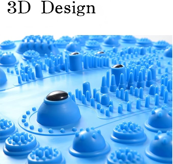 Acupressure Foot Massage Mat with 6 Magnetic Beads, Reflexology Pressure Relief Pad, Thickened Magnetic Therapy Mats for Home and Office Use