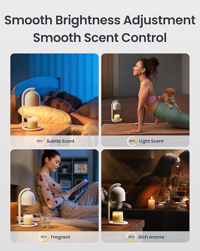SwitchBot Smart Candle Warmer Lamp with Timer & Voice Control — Dimmable Flameless Candle Wax Melter, Matter-Enabled for Apple Home & Alexa, Perfect Christmas & Birthday Gift for Women, Home Decor