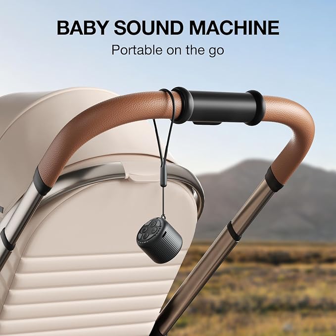 White Noise Machine Baby Portable Sound Machine,LEICEX Travel Sound Machine,15 Non-Looping Sound Timer and Memory Play, Mini White Noise Machine for Sleeping Office Travel （Black）