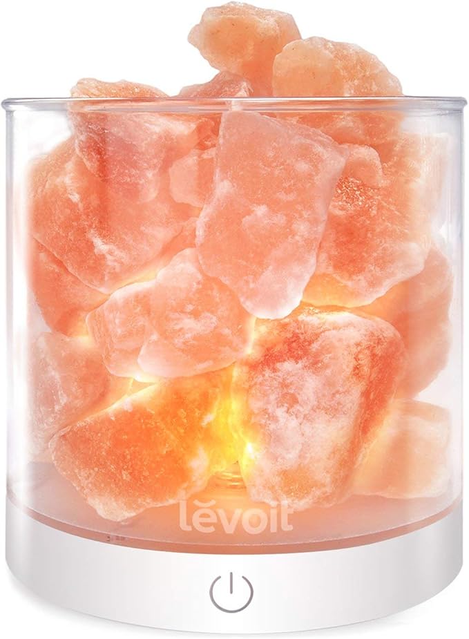 LEVOIT Himalayan Salt Lamp Crystal Rock, Hymilain Sea Salt Lamps, Pink Crystal Salt Rock Lamp,Gift Lamp, Night Light,(ETL Certified) Dimmable Touch Switch, Cora