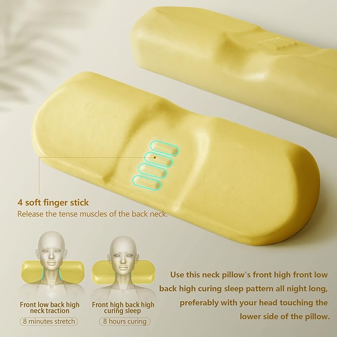 Cervical Neck Pillows for Pain Relief Sleeping, Memory Foam Neck Bolster Pillow for Stiff Pain Relief, Neck Support Pillow Neck Roll Pillow for Bed Pillow (Light Grey)