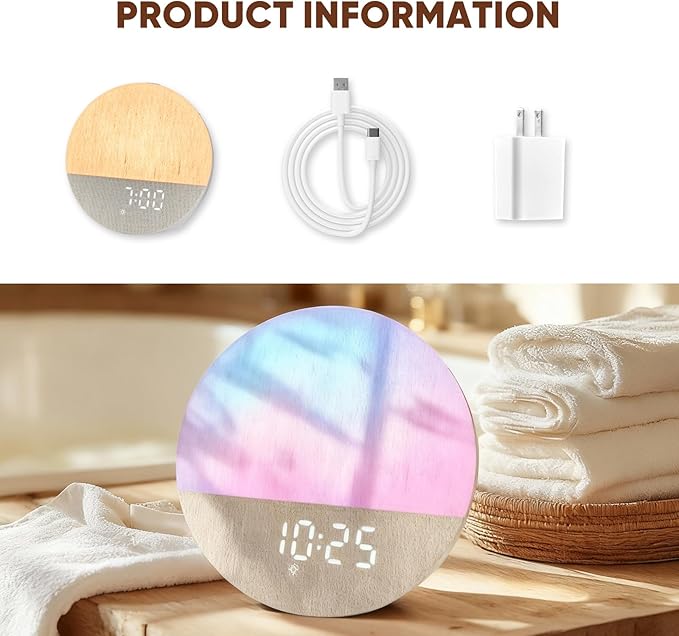 Stillstorm Sunrise Alarm Clock, Sound Machine, Fabric Dimmable Night Light for Heavy Sleepers, White Noise Machine for Baby, Single Alarm Function 30 Sleep Sounds, Wake Up Light with 17 Effects