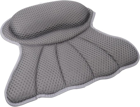Alipis Bath Pillow for Tub with 6 Suction Cups 4d Mesh Spa Bathing Neck and Head Support Cushion Grey Tub Pillow for Adults for Home Shower Relaxation