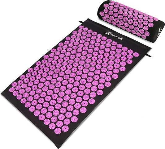 ProsourceFit Acupressure Mat and Pillow Set for Back/Neck Pain Relief and Muscle Relaxation