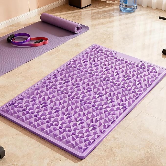 misppro Foot Massage Pad Pressure Point Pad Relaxing Portable Acupressure Mat Reflexology Mats for Dorm Gym Living Room- Purple