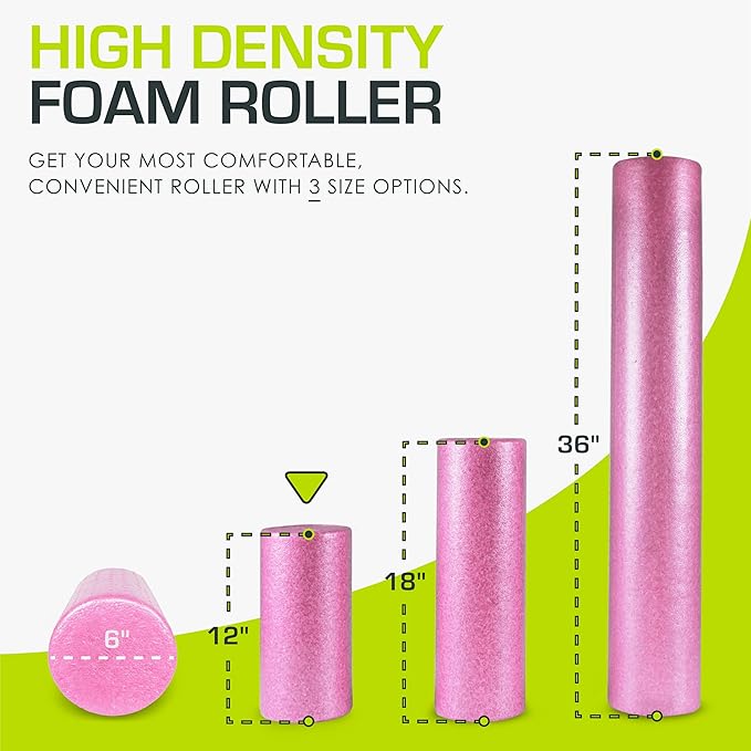 ProsourceFit High Density Foam Rollers Long, Firm Full Body Athletic Massage Tool for Back Stretching, Yoga, Pilates, Post Workout Muscle Recuperation