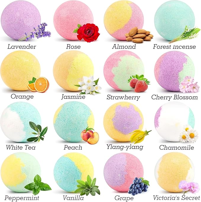 Organic Bath Bombs Women,Nature Bath Bombs for Women Relaxing,Lush Bath Bomb Gift Set