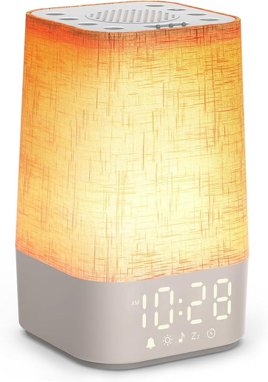 Sound Machine White Noise Machine with 30 Soothing Sounds, Sleep Timer, Dimmable Bedside Lamp Night Light Clock, Sunrise Alarm Clock Wake Up Light for Bedrooms, Baby, Kids, Adults, Heavy Sleepers
